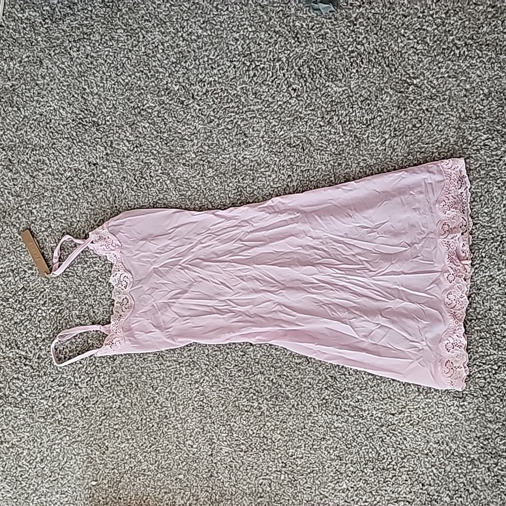Skims fits everybody pink lace mini slip dress